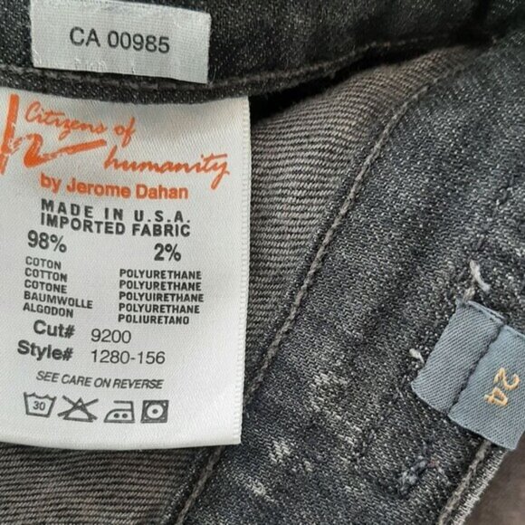 COH | Avedon Low-Rise Skinny Leg Jeans Acid Tie-Dye Distressed Gray Black Sz 24 - Picture 11 of 11